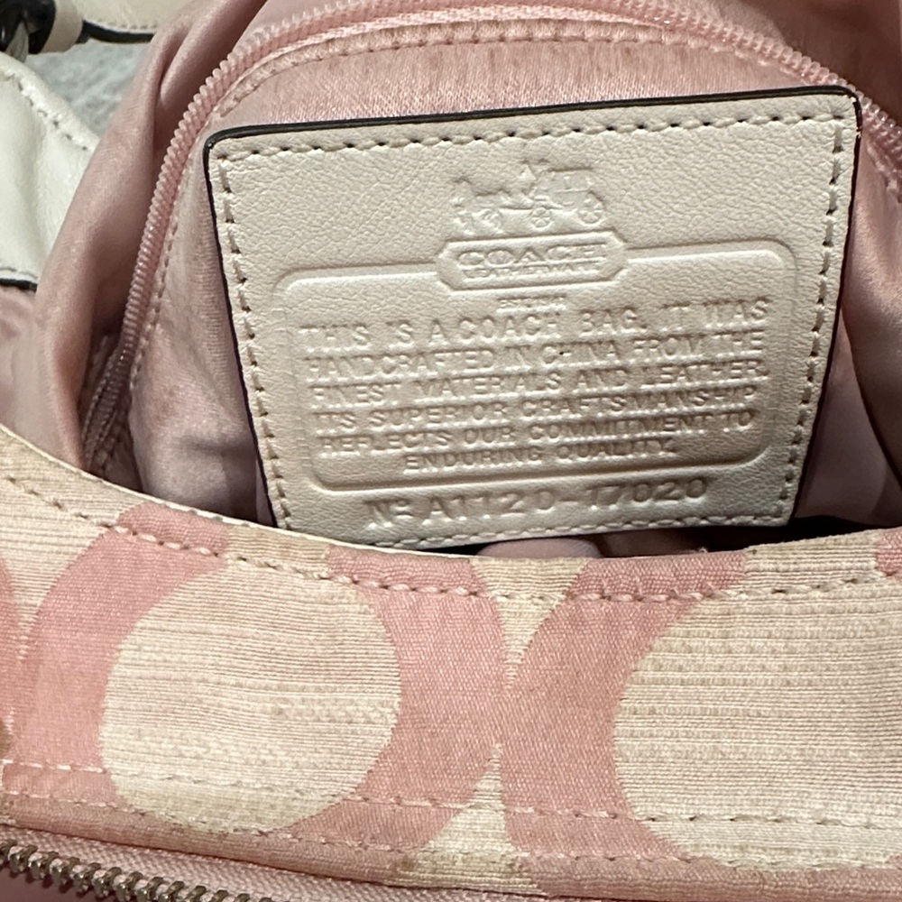 Coach Pink and Cream Shoulder Bag - Picture 3 of 8